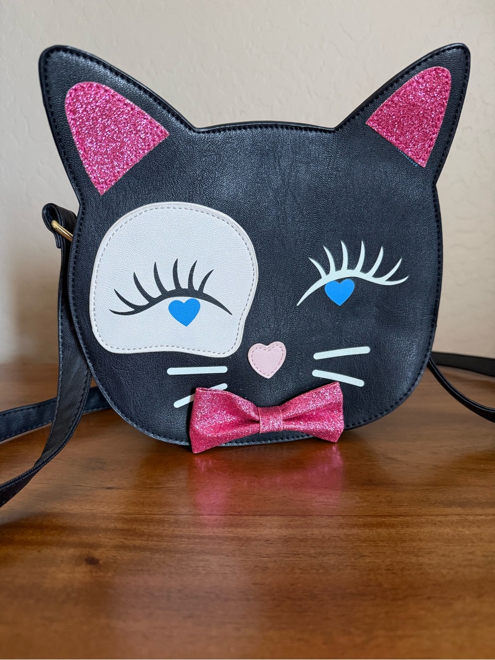 Luv Betsey Johnson black cat crossbody bag